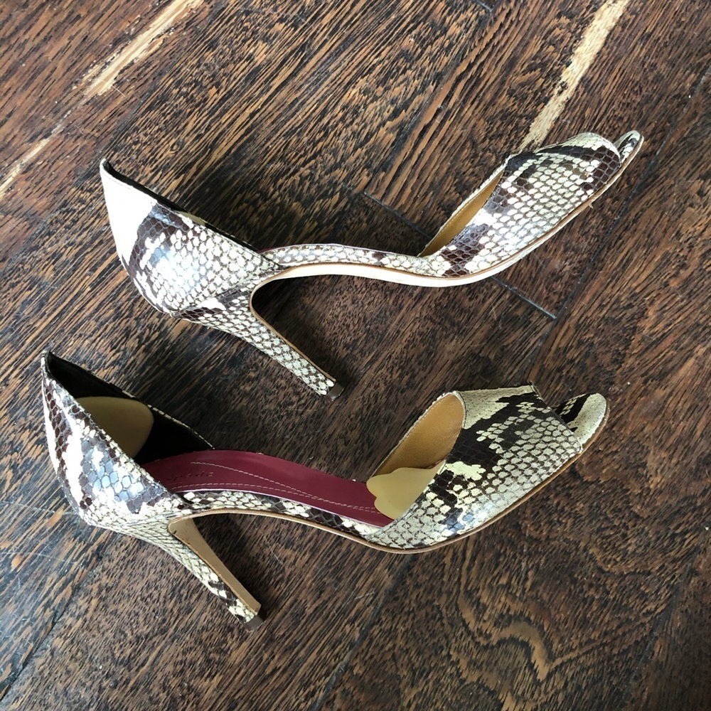 Kate Spade Python Embossed Leather Heels So Cute! - image 7